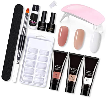 Profession Elles Gel-Nagelglas-Werkzeugset mit Licht für Heim-Gülle Semi-Permanent-Liner, Heiße Töne Gel-Farbe UV-Nagel vers Einweichen