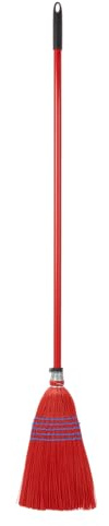 Red Gorilla Deluxe Standard Traditional Corn Style Broom in Red with Polypropylene Bristles Outdoor or Indoor Sweeping Brush for Yard Stable Garden Aluminium Handle 1.5m
