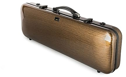 COYOUCO Geigenkoffer, Violin Hartschalenkoffer 4/4 Volle Größe Neu Länglicher Geigenkoffer Kohlefaser Fiberglas Geigentasche, Braun