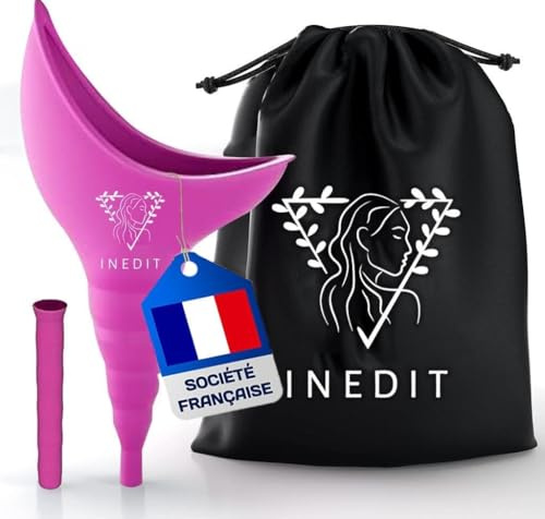 nedit Pisse Debout Femme [Société Française] Urinoir Femme - Urinoir Portatif en Entonnoir Pratique Et Réutilisable - Pipi Debout - Sac à Cordon de Serrage Offert - Qualité Approuvée (Violet)