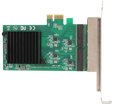 BROLEO Carte réseau PCIe à 4 ports, carte Ethernet Gigabit à 4 ports, ports RJ45 à distance pour mise en réseau