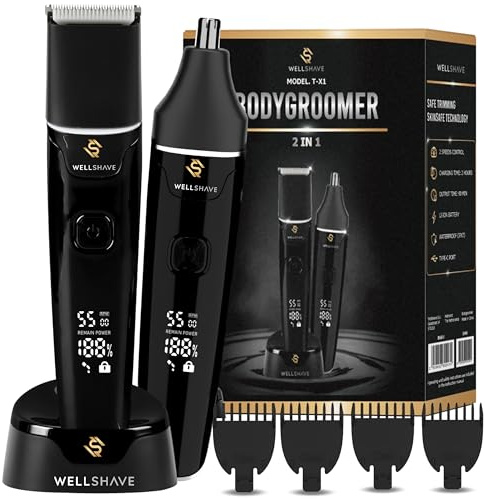 Wellshave Rasoir Intime 2 en 1 Homme/IPX7 Étanche et Rechargeable USB-C