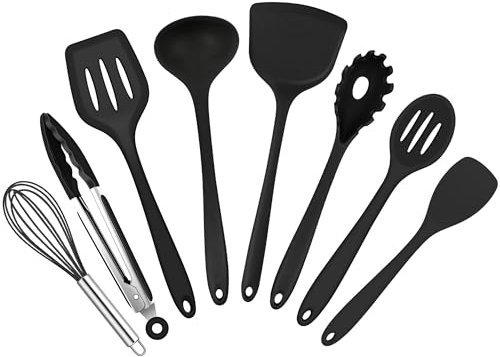 HaWare Set di 8 utensili da cucina (8, nero)