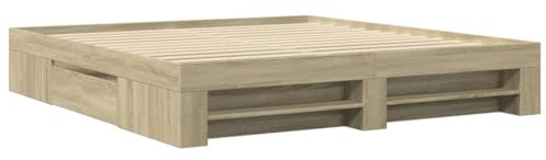 vidaXL Sängram sonoma-ek 180x200 cm konstruerad trä, säng, förvaringssäng, dubbelsängram, dubbelsäng, sovrumsmöbler, sängbotten, säng med fack