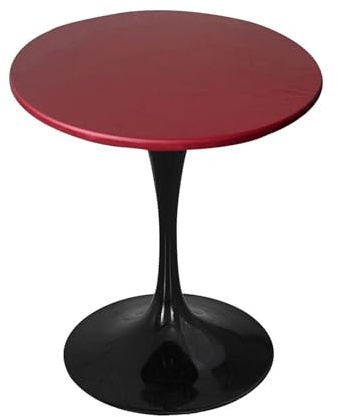 CIEEIN CIEHT Mantel Redondo Cubremesa Redondo con elástico Impermeable y Antideslizante Fácil de Limpiar Puede Utilizarse en Interiores y Exteriores Rojo Vino 70cm de diámetro