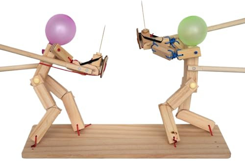 Ballon Fechten Spiel, Holz Fechten Puppen Ballon, Ballon Holz Mann Schlacht, 2 Spieler Wood Wars Spiel, Ballon Kampfspiel, Fechten Puppenspiel