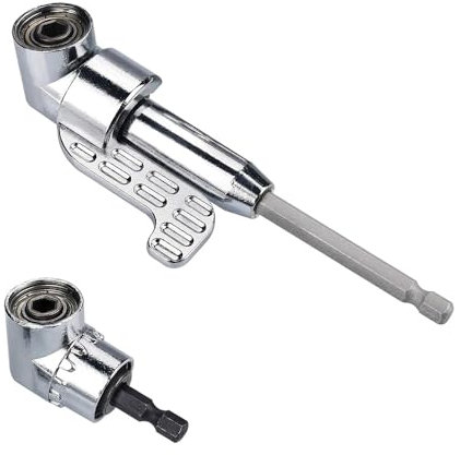 2 Pcs Right Angle Drill Attachment, 105° Drill Driver & 90° Adaptor for Tight Corner Workspaces, Screwing & Drilling