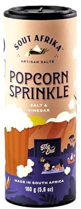 Sout Afrika Popcorn Seasoning Salt and Vinegar 160g | Snack Spice | Salt and vinegar snack spice, natural herbs, savoury alternative to sweet popcorn seasoning, no MSG, gluten free