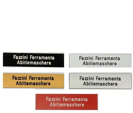 Targhetta Per Posta personalizzata 2,5 x 7,0 cm ABS, Laminato bi-strato, Semplice, Disponibile in 5 Colori, Resistente agli agenti atmosferici.
