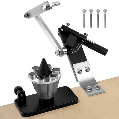 VEVOR Affûteur de Lame de Tondeuse à Gazon 15°-45° Outil d'Affûtage Réglable avec Équilibreur de Lames, 4 Adaptateurs, Roulement à Billes, Poignée 25 mm, Compatible Plupart Meuleuse Angle Non Incluse
