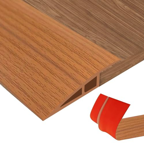 Perfil de Transición para Suelo, Tapajuntas Suelo Adhesivo in PVC para Diferencia de Altura de 5-10 mm, Tapajuntas Suelo Adhesivo (Roble amarillo, para 5-10mm(H),1m(L))