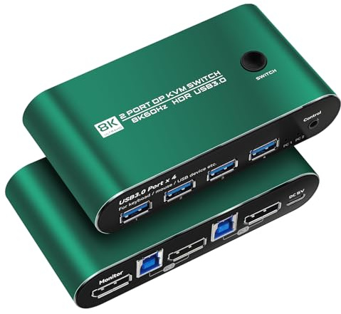 Displayport kvm Switch 1 Monitor 2 Computer 4k 240hz Displayport kvm Switch 1 Monitor 2 Computer 4k 240hz (DP 2.0 KVM 2 * 1)