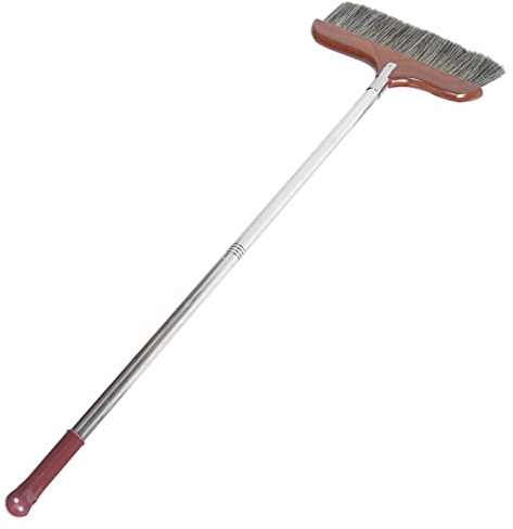 POPETPOP Scopa Legno e Acciaio Inox a Setole Morbide Manico