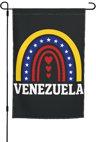 Bandera de Venezuela con estampado de lluvia de 12 x 18 pulgadas para porche para todas las estaciones, decoración de patio, decoración de patio