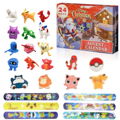 Adventskalender 2025, Enthält Minifiguren, Schnapparmband, Knopfnadeln Abzeichen, Weihnachten Countdown Kalender, Überraschungen Spielzeug für Fans