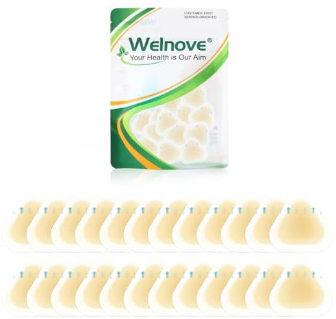 Welnove Lot de 24 bandages hydrocolloïdes en gel pour pieds, adhésifs résistants à l'eau pour talon, orteils et pieds
