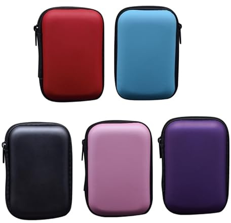 Boîte à Écouteurs Eva à Grosse Capacité Fermeture Éclair, Lot de 5 | Rangement pour Chargeur et Câbles, Protection, Usage Voyage et Extérieur, Format Pratique Style Aléatoire