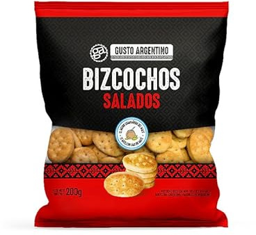 Pack of 30 Gusto Argentino Bizcochos Salados 200g | Snack Crujiente Argentino Auténtico | Perfecto con Mate, Queso y Embutidos | Crujiente y Ligero, Ingredientes Naturales