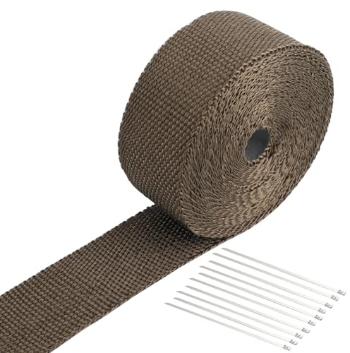 Auspuff Dichtband 10mx5cm Hitzeschutzband Auspuff mit 10 Kabelbindern
