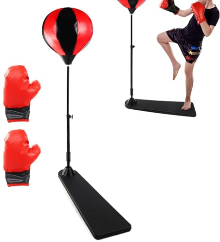 Sac de Boxe pour - Sac Ballon De Frappe avec Gants | Set De Balles De Boxe D'Intérieur | pour Maison Soulagement du Stress Salle De Sport Exercice D'Intérieur Entraînement Bureau