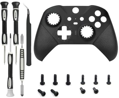 Housing Shell Faceplate Front Case for Xbox One Elite Series 2 Elite Series 2 Core Controller Replacement Parts(Black (Black)