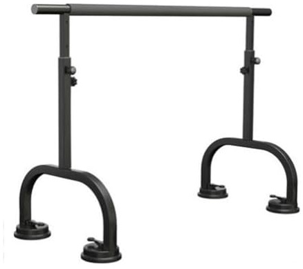 Justerbar ballettstång från 80–115 cm, fristående och bärbar, med halkfria fötter, för träning och stretchning.