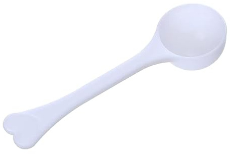 Lodoot Cuchara medidora de mango largo de 3 g, cucharas de leche en polvo, cucharadita de café, proteína en polvo, polipropileno blanco