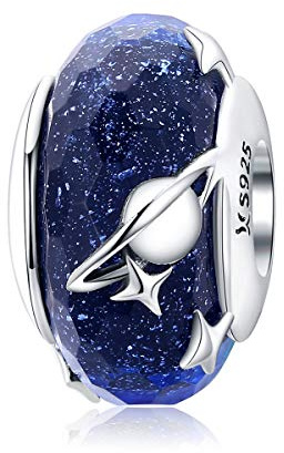 Muranoglas-Perle aus Sterlingsilber, für Pandora-Charm-Armbänder Starry Sky Charm