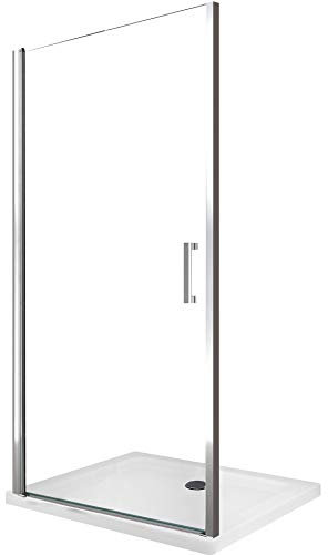 Parete Doccia Battente In Nicchia Vetro 8 mm Easy-clean Reversibile H 200 cm (69-73 cm)