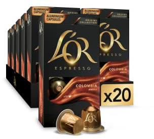 L'OR Espresso Café Colombia Orígenes | 200 Cápsulas | Amazon Exclusive | Intensidad 8, Compatible con máquinas Nespresso