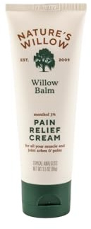 Nature's Willow Willow Balm Natural Pain Relief Cream for Muscles & Joints | Willow Bark & Menthol | Free from Artificial Fragrances & Dyes | 1-Pack | 3.5 fl oz