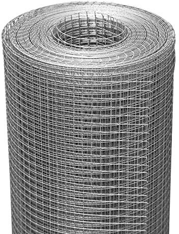 SEBOSS Hardware Cloth 1/2 inch 48 x 50 ft 19 Gauge, Hot-dip Galvanized After Welding, Chicken Wire Mesh Roll Hardware Mesh Welded Wire Fencing Chicken Garden Fencing