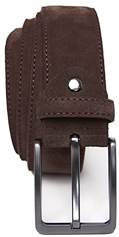 QUAMOD Wildleder Gürtel Damen Herren Hochwertiger Velours Ledergürtel Unisex 3,5-4 cm (35-40 mm) breit, Velourleder gürtel mit Geschenk-Box umweltfreundliche und faire Produktion