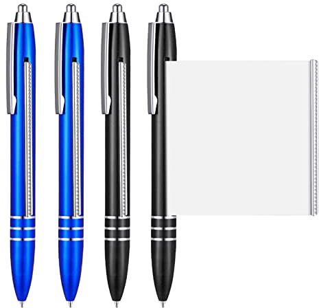 FANTESI 4 Stück Kugelschreiber mit Spickzettel und ausziehbaren Notizzetteln, Nachfüllminen für Schule und Büro