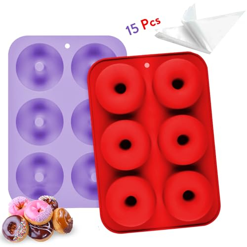 Stampo Ciambelline 2Pcs - Stampi In Silicone Per Dolci+15 Manicotti da Pasticceria - Stampo Per Ciambelle - Phogary Ciambella Stampi-STAMPI Silicone Ciambelle-Formine CIAMBELLE Piccole-STAMPO Donuts