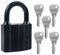 Lucchetto resistente con 5 chiavi, per contenitori per capannoni, magazzini, garage, persiane, unità di stoccaggio, capannoni, garage, recinzioni (50 mm)