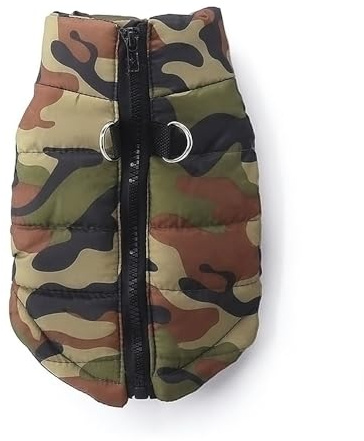Voarge Jacke für Haustiere, warme Winterjacke für kleine Hunde, mit Reißverschluss, für Chihuahua, kleine Haustiere, Winter, warme Weste (S, Camouflage)