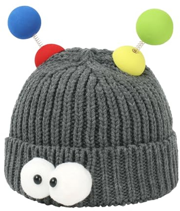Meliyya Unisex Beanie Mütze Cartoon Lustige Wollmütze Monster Stricktmütze Wintermütze Weich Elastisch Einheitsgröße