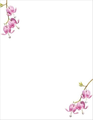 Great Papers! Bleeding Heart Flowers Letterhead for Invitations, Announcements and Personal Messages, Printer Friendly 8.5 x 11, 50 Pack (2023064)