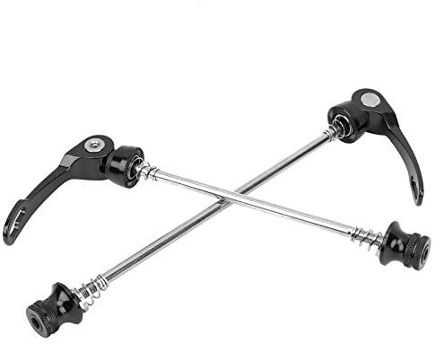 POENVFPO Fahrrad-Radnabenspieße, 2 Stück, Aluminiumlegierung, Stahl, Mountainbike, Straße, Schnellspanner, Spießhebel, Anwendbar auf 99% Fahrräder (Black)