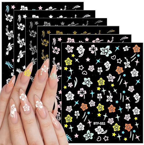 Raxfekro 6 Adesivi Unghie Adesivi per Unghie Decorazioni Unghie Nail Art Sticker Unghie Decorazioni Unghie Nail Art Nail Art Unghie decorazioni per unghie per nail art