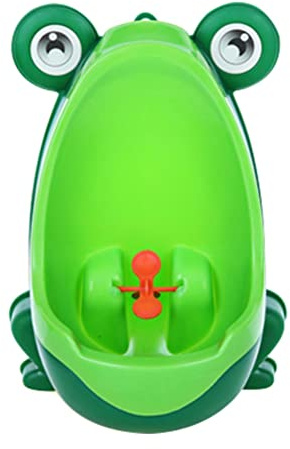 Frogs Töpfchentraining-Urinal für mit Saugnapf, Frösche Cartoon-Form, Kinder-Urinal-Trainer für 8 Monate bis 6 Jahre (Dunkelgrün + Smaragdgrün)
