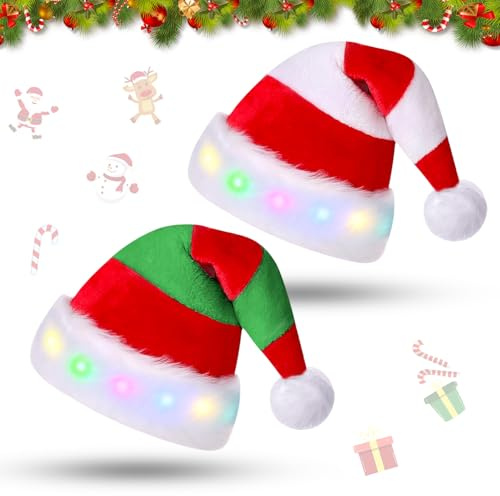 Qunkun Weihnachtsmütze Plüsch Nikolausmütze, Warm Fellrand Erwachsene Nikolausmütze, Plüsch Nikolaus Mütze Weihnachtliche mit Doppeltem Samt, für Weihnachts Weihnachtsfeiern, für Männer, kinder