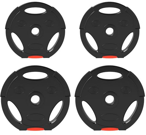 SPORTNOW 4er-Set Hantelgewichte, 2 x 5 kg/10kg Gewichte, Hantelscheiben-Set, Gewichtsscheiben für 2,5 cm Hantelstange, Ø 25 mm Bohrung, Schwarz