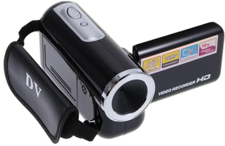 Veemoon Mini Video Dv Camcorder 16 Million Digital Camera 2.0 Inch | LED Flash, 4x Zoom and White Balance Adjustment, Black Plastic Build, 95g without Battery