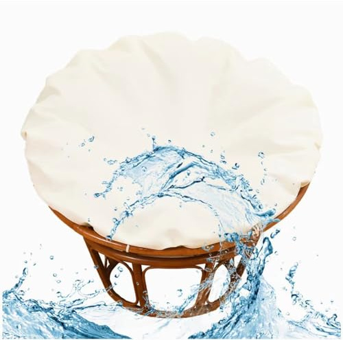 Nur Papasan-stuhlkissenbezüge, Abnehmbarer Papasan-kissenbezug Mit Reißverschluss, Papasan-kissenbezug, Wasserabweisendes Papasan-stuhlkissen(Size:Diameter 130cm (51.2 inches),Color:Beige)