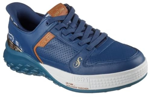 Skechers Snoop Sizzle Toke Baskets à Enfiler pour Homme, Cuir Bleu Marine, 43 EU