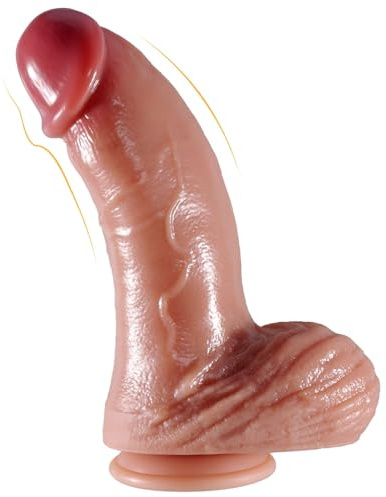 Godemiché géant et épais de 23.4cm de circonférence,Gode réaliste en silicone super doux en peau véritable avec une forte ventouse Gode anal pour adultes pour femmes et hommes