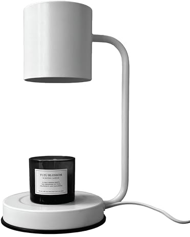 1918 London Minimalist Dimmable Electric Scented Candle Melter with Top-Down Heating, Adjustable Brightness, Safe Flameless Design, Fits All Candle Sizes (White)
