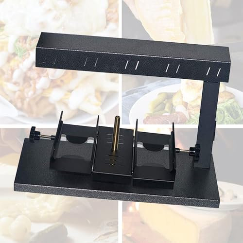 Máquina de Raclette Giratoria de Queso Portátil Calentador de Queso de Encimera Calentador de Ajustable Inclinable Derretidor Queso en Forma Media Rueda
